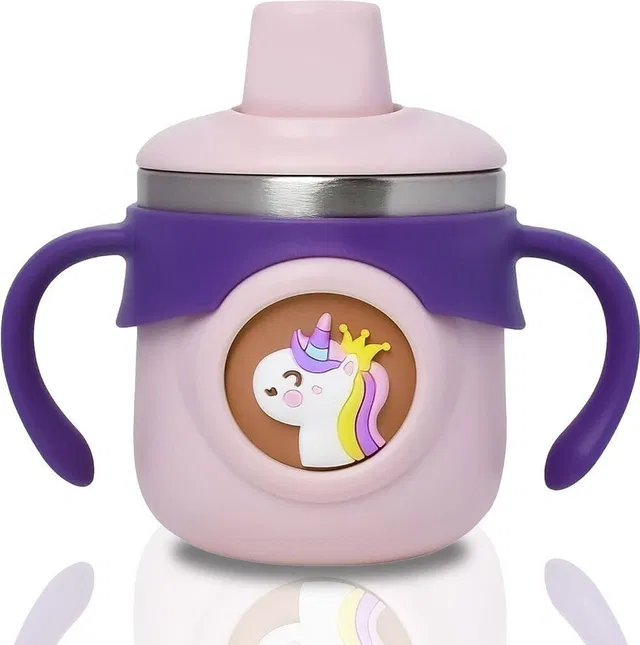 JOYFILLS Stainless Steel Sipper Bottle for Kids Milk & Water Feeding Sippy Cup with Straw
