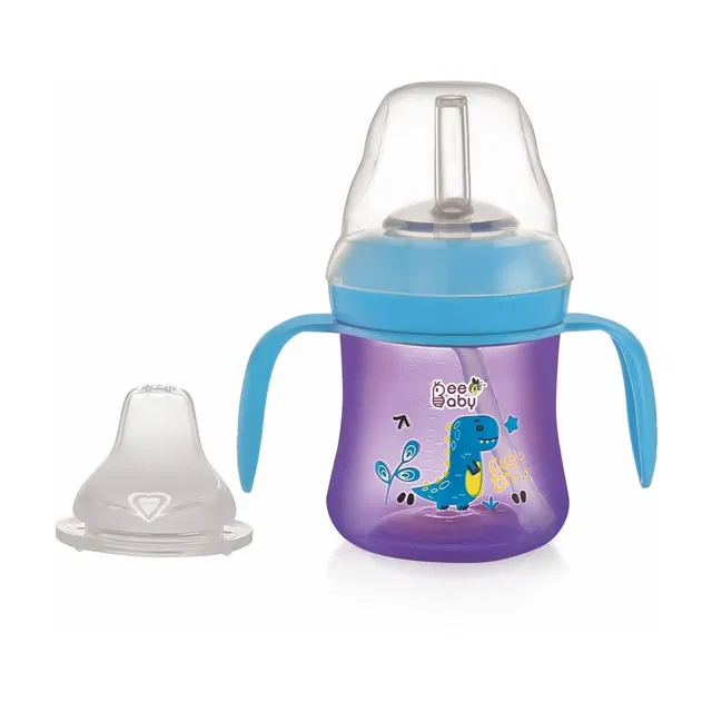 Beebaby Dino 2 in 1 Spout & Straw Sippy Cup for Baby, Leak Proof Sipper, BPA Free, 150ML