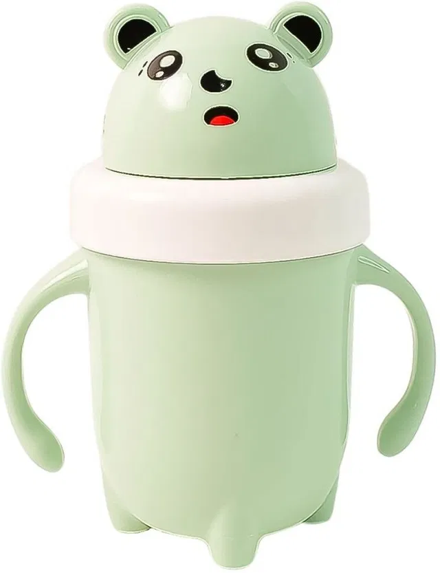 Zwarte Stainless Steel Milk Sipper Mug for Kids with Soft Silicone Straw and Handle