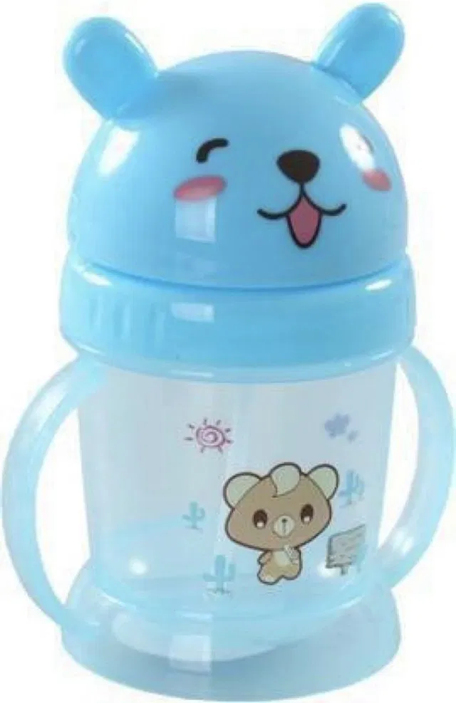kogar Cutie Teddy Cartoon Printed Kids Sipper Cum Water Bottle With Handle( (Sipper Mugs for Kids/Children/Babies/Infants)