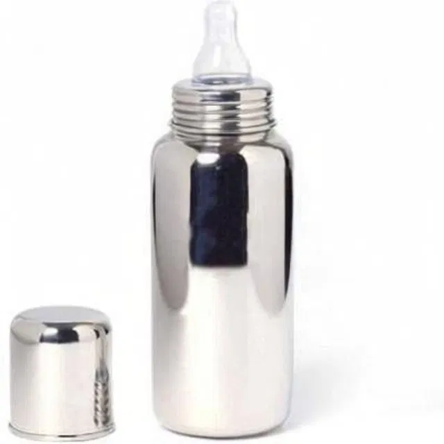 Classic Steels High Quality Stainless Steel Baby Feeding Bottle & Silicon Nipple with Extra Cap for Traveling Purpose