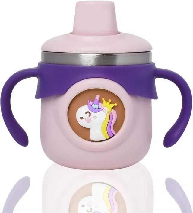 SHOPPIZONE Stainless Steel Insulated Hot & Cold Sipper Bottle for Kids ,Soft Silicone Straw