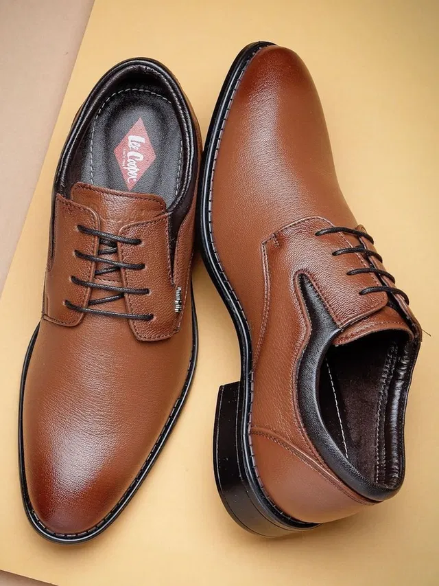 LEE COOPER Leather Derby Lace-Up Lightweight Comfort Trendy Premium Office/Party Derby For Men