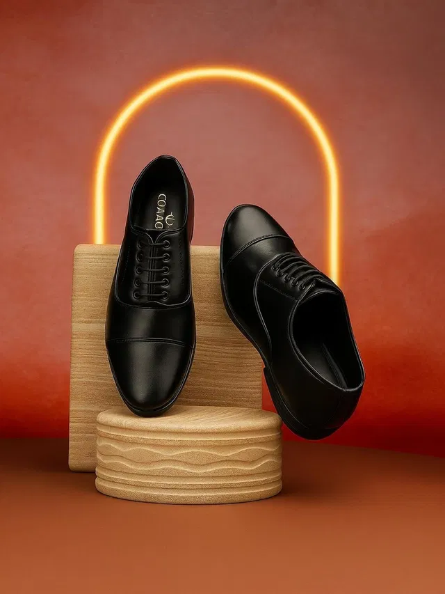 Coaachi Men’s Formal Shoes with Synthetic Leather Upper & TPR Sole Oxford For Men