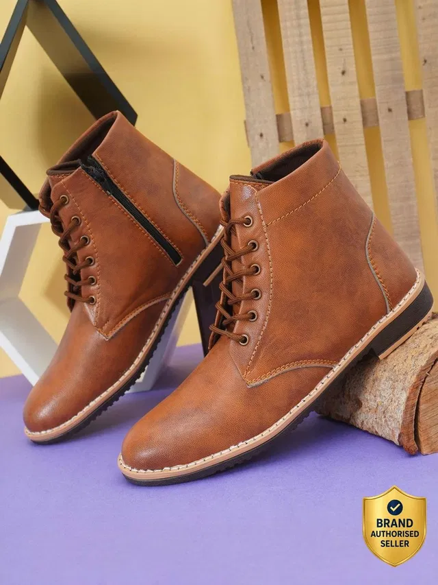 KILLER Men's Casual Outdoor High Top Lace Up Boots, Comfortable Hiking and Trekking Boots For Men