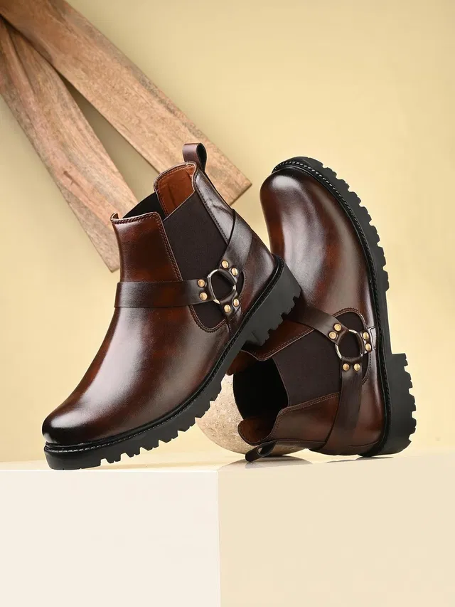 Layasa Men Chelsea Slip-On Synthetic Leather Comfortable Boots For Men