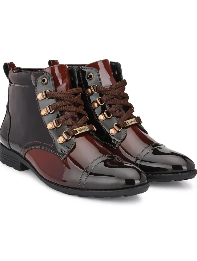 Vellinto Royal Look Party Wear ll Casual ll Latest Patent Leather Boots for Men Boots For Men