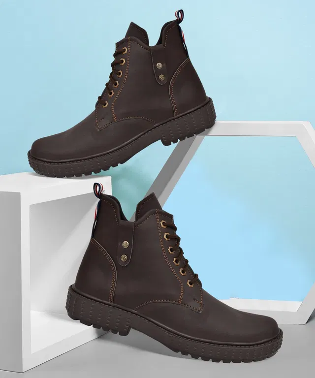 KILLER Men's Casual Outdoor High Top Lace Up Boots, Comfortable Hiking and Trekking Boots For Men