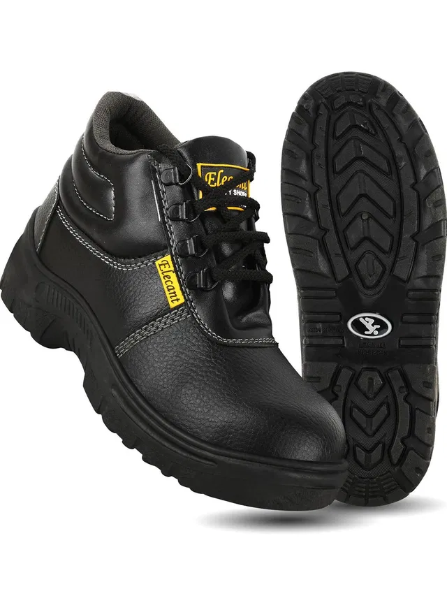 Elecant PVC Safety shoes with steel toes for warehouse, industrial and construction use Boots For Men