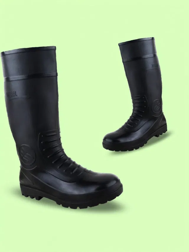 Elecant PVC Gumboots 15-inch Non-Metallic Toe, Oil And Water Resistant Boots For Men