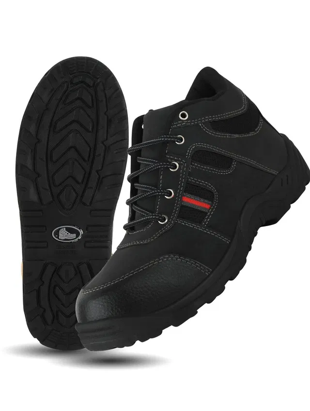 Elecant PVC Safety shoes with steel toes for warehouse, industrial and construction use Boots For Men