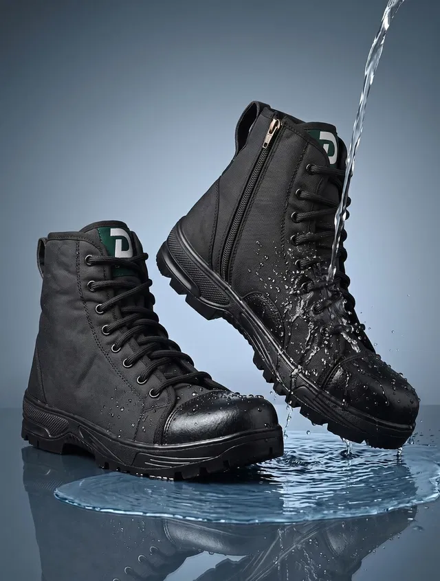 DEUSON Waterproof Jungle Boot Zip Anti Slip Rubber Sole Shoes Army And Trekking Boots Boots For Men