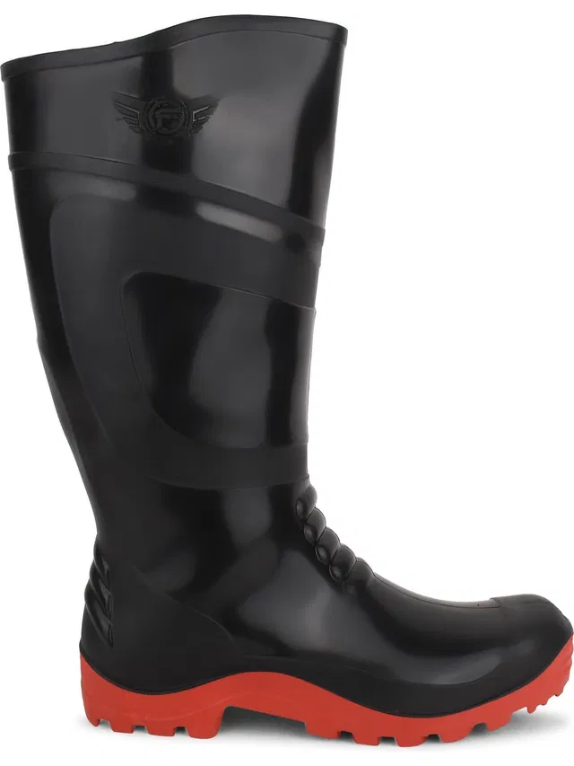 Elecant PVC 15-inch Industrial Gumboots, Non-Metallic Toe, Oil, Water and Acid Resistant Boots For Men