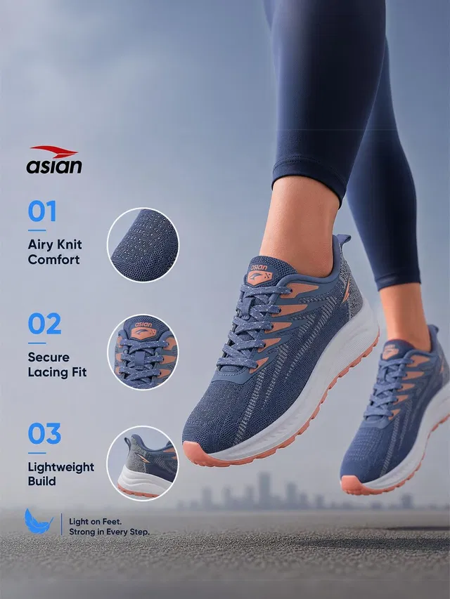 asian Superfly-08 Women Running Shoes with Knit Upper & Soft Memory Foam Running Shoes For Women