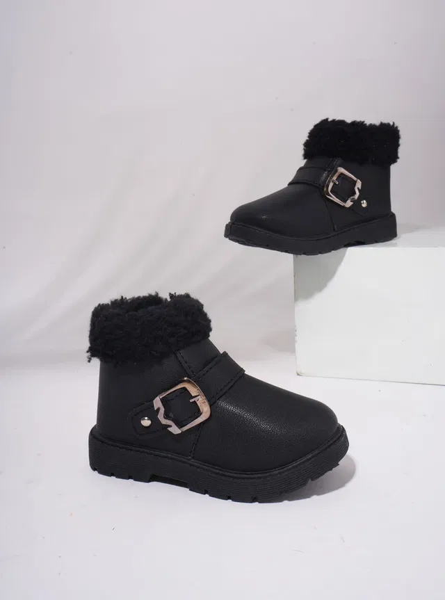 KINGSANDQUEENS Girls Velcro Casual Boots
