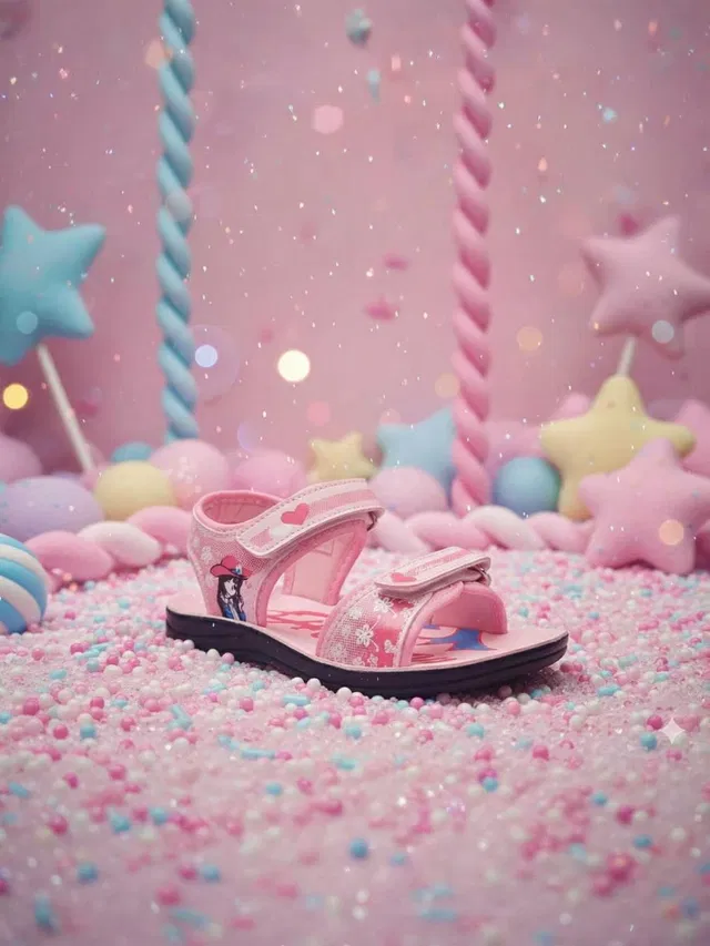 Pu-Pine Girls Velcro Sports Sandals
