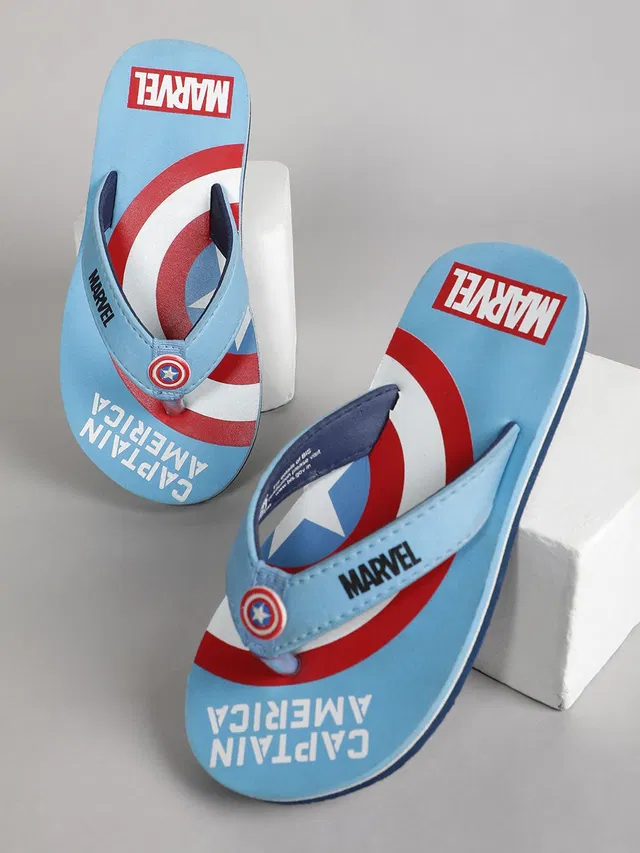 kidsville Captain America Boys Slip On Slipper Flip Flop