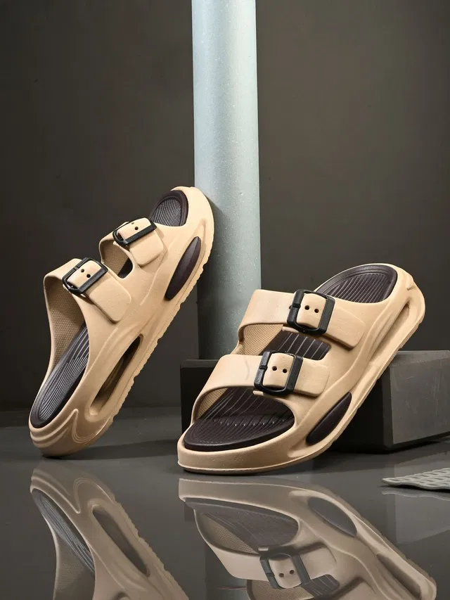 Doctor Health Super Soft Men EVA Double Strap Sandals|Adjustable Buckle|Lightweight Anti-Slip Slippers Flip Flops
