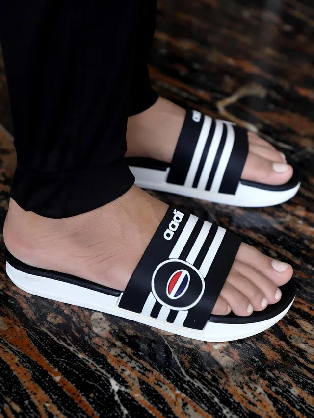 aadi Men Synthetic Leather Daily Casual Slider Slippers
