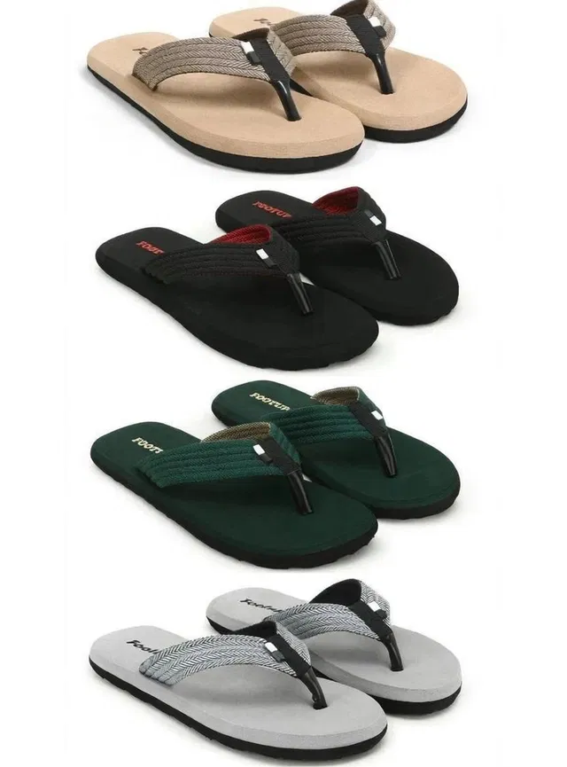 FOOT UP Men Footup 4 Pair Comfortable|Ultra-Light|Stylish and Trendy|Flip Flops Flip Flops