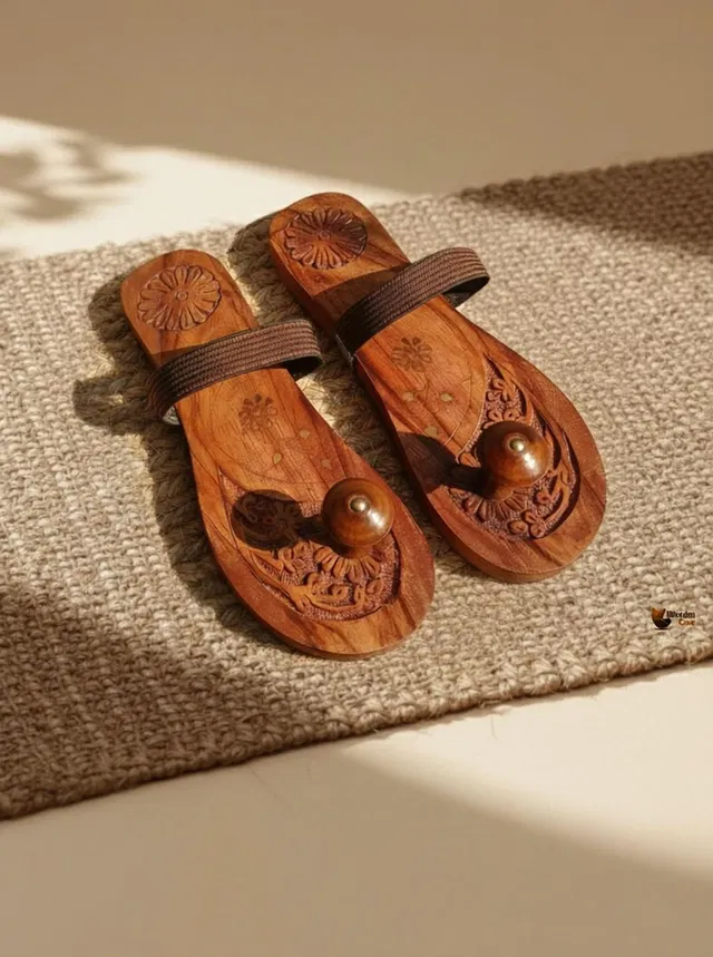 wooden cave Men Flip Flops