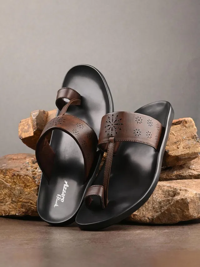 Azzaro Black Men Slippers