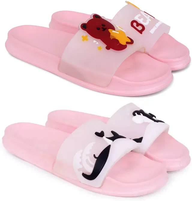 Pampy Angel Women Women Classic Trendy Flipflops, Slipper, Sliders, Chappal Combo Pack of 2 Flip Flops