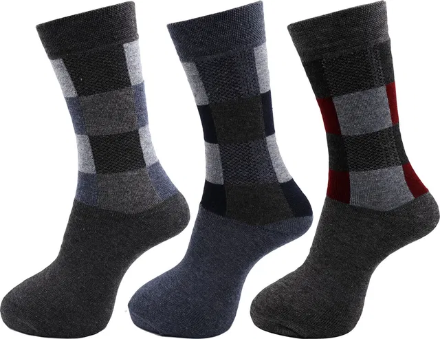 RC. ROYAL CLASS Men Self Design, Checkered Calf Length