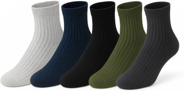 Knitsox Men Solid, Self Design Mid-Calf/Crew, Ankle Length