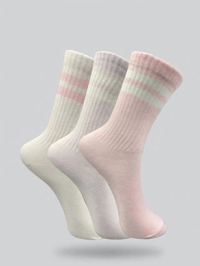 TRAZO Women Striped Calf Length