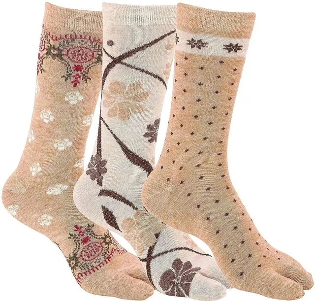 ANVIK Women Self Design, Graphic Print, Printed Mid-Calf/Crew
