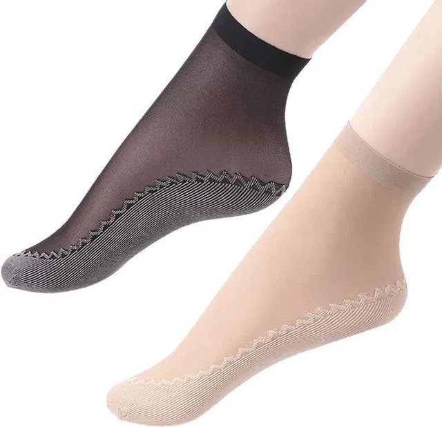 MYYNTI WomenNylon Ankle Socks Thin Breathable Transparent without Thumb Net Socks Women Woven Ankle Length