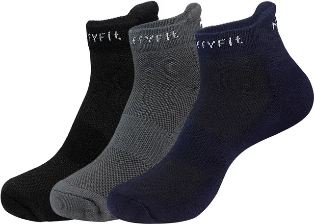 Nescro FluffyFit Bamboo Ankle Socks For Men Solid Ankle Length