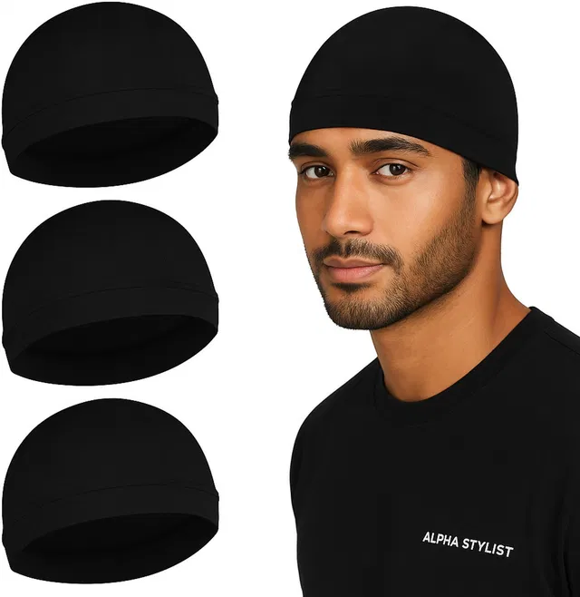 ALPHA STYLIST Solid Skull Cap