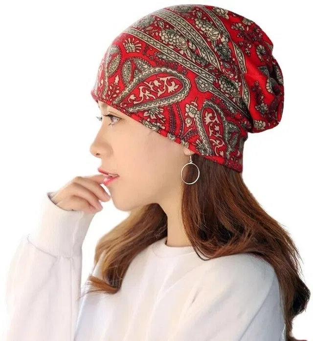 AlexVyan Woven, Self Design, Printed Skull Cap