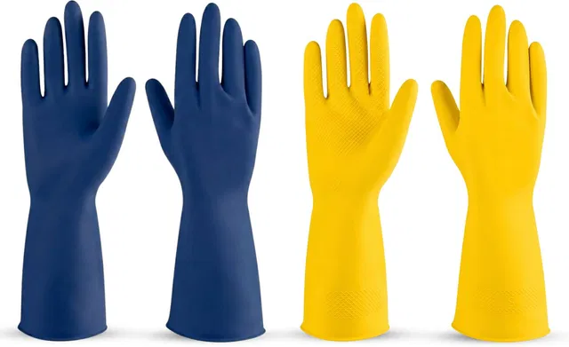 Hy-savio Waterproof Industrial Rubber Gloves | Protective Hand Gloves for Factory Work Rubber  Safety Gloves