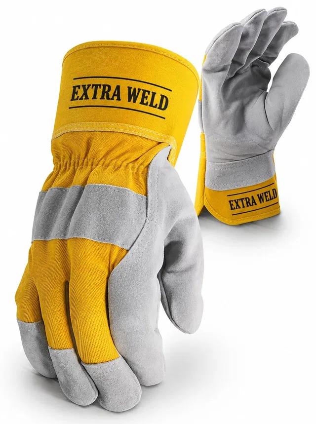 EXTRAWELD High Quality A Grade Split Canadian Gloves PS 261 F Leather  Safety Gloves
