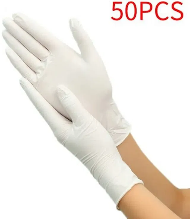ANEMOI Care White Latex Examination /Surgical Gloves ( 50 Pcs /1 Box /25 Pairs ) Latex Surgical Gloves