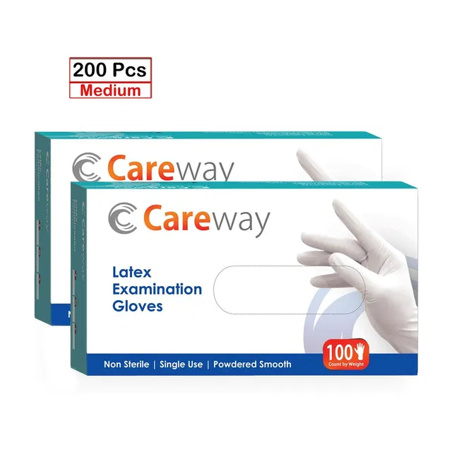 Careway Latex Medical Examination Hand Gloves Latex Examination Gloves