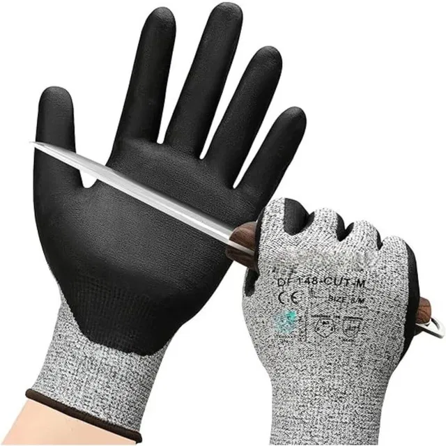 QTM 1 Pair Level 5 Cut Resistant Gloves for Kitchen, Cutting Vegetables /Cut-proof Synthetic, Polyester  Safety Gloves