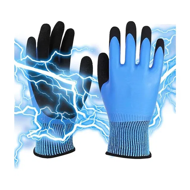 Donizard 220V Resistance Non-slip Safe Electrical Multi Purpose Gloves Nitrile, Nylon  Safety Gloves