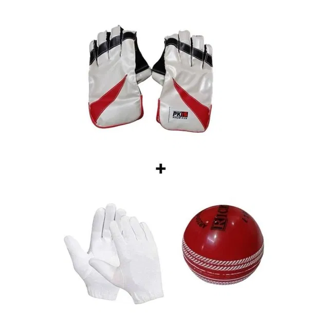 MFF Wicket Keeping Gloves Combo with Inner Gloves & I-10 Rubber Ball Wicket Keeping Gloves