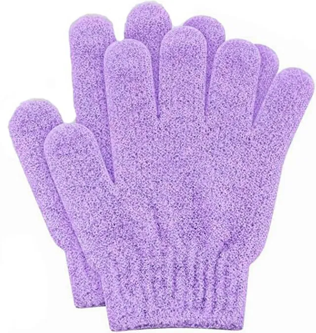 Inovera Bathing Hand Gloves for Womens - Dead Skin Body Scrubbing (Purple -1 pair)
