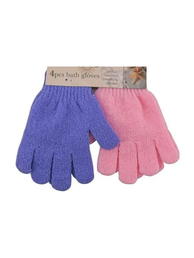feelhigh Exfoliating Dual Texture Bath Gloves for Shower, Spa, Massage and Body Scrubs, Dead Skin Cell Remover, Gloves with hanging loop