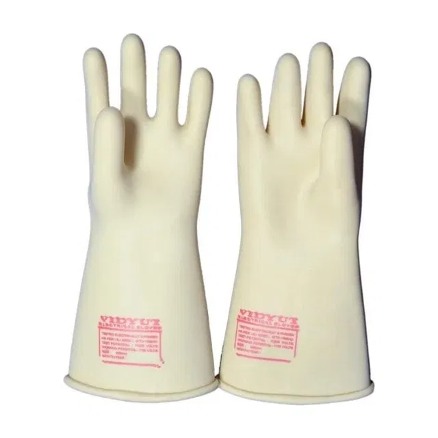vidyut electric hand gloves for 11 kv line by balaji trading co. rubber Rubber  Safety Gloves