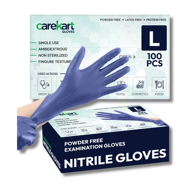 CAREKART POWDER-FREE NITRILE GLOVES | ALL PURPOSE MEDICAL GRADE SURGICAL GLOVES Nitrile Surgical Gloves