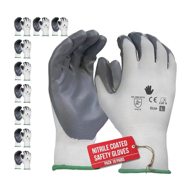 ETS ETS_CUT 10 PAIR Anti Cutting Cut Resistant Hand Safety Gloves Nitrile  Safety Gloves