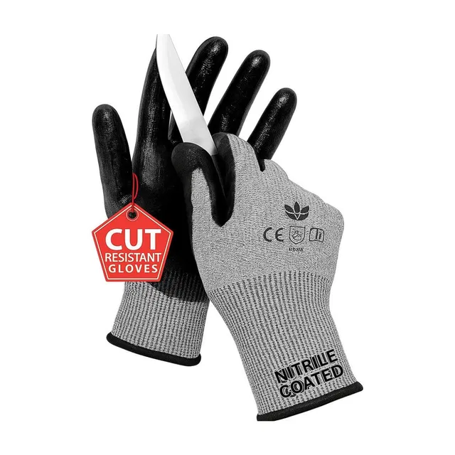 Donizard Heavy Duty Level 5 Cut Resistant Hand Gloves for Kitchen Vegetable Cut Gardening Latex, Synthetic  Safety Gloves
