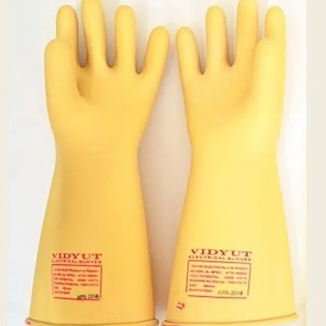 vidyut Electrical Safety Gloves, 33KV Electrical Insulated Rubber Seamless Hand Gloves Rubber  Safety Gloves