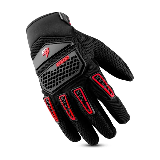 Steelbird Adventure A-2 Full Finger Bike Gloves with Touch Screen Sensitivity Riding Gloves